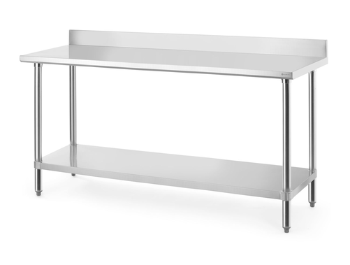 Stół przyścienny z półką, skręcany, 1200x600x950 mm | HENDI, Budget Line