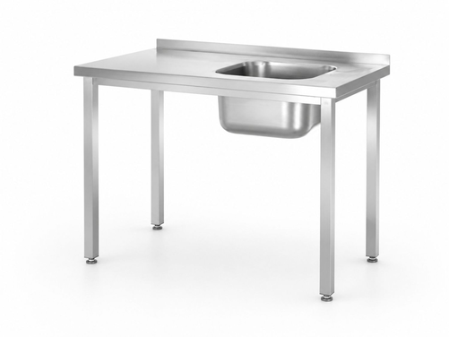Stół ze zlewem jednokomorowym z prawej strony bez półki 1000x600x850 mm | HENDI, Kitchen Line