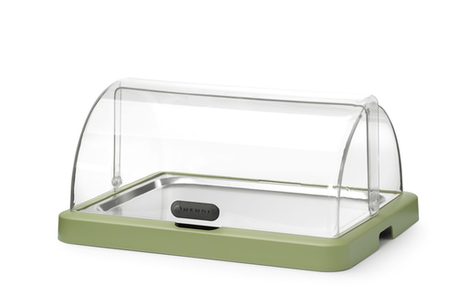Witrynka ekspozycyjna pojedyncza Roll-Top Duo, 460x355x220 mm, zielona | HENDI, Uniq