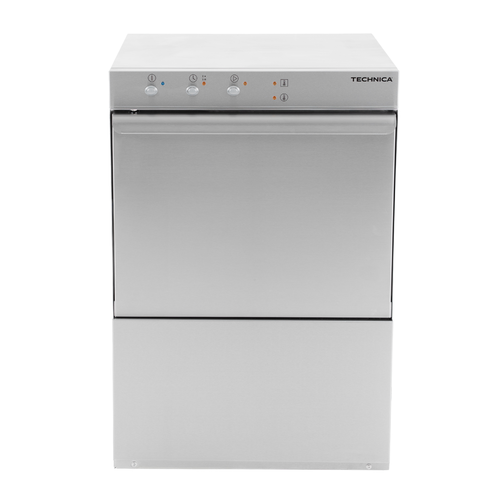 Zmywarko wyparzarka z dozownikiem płynu myjącego i nabłyszczacza, kosz: 500x500 mm, 4,9 kW, 565x655x835 mm | TECHNICA, 331351