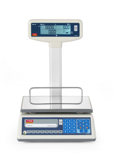 Waga kalkulacyjna LCD z wysięgnikiem i legalizacją, do 15 kg, 325x377x394 mm | TEM, EGE