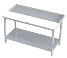 Stół przyścienny z deską z polietylenu i półką 800x600x850 mm | KOMAT, KST-012-800600