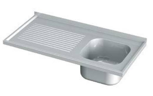 Blat ze zlewem i ociekaczem 1000x600x40 mm | KOMAT, KST-137-100600