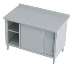 Stół przyścienny z drzwiami suwanymi 800x700x850 mm | KOMAT, KST-022-800700