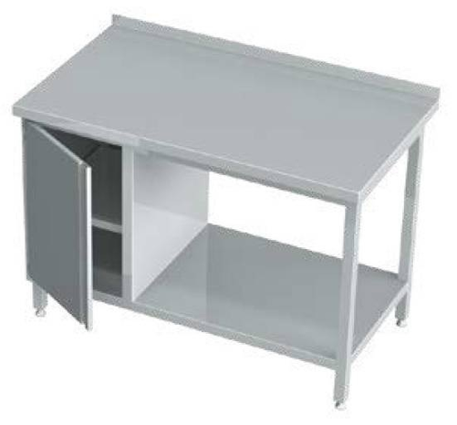 Stół przyścienny z szafką i półką 1200x700x850 mm | KOMAT, KST-033-120700