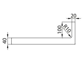 Rant tylko 100x20 mm z promieniem R10 | KOMAT, DP-29