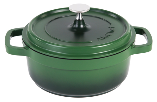 Brytfanna okrągła AluChef®, aluminium odlewane, indukcja, powłoka nieprzywierająca PTFE, ø200x80 mm, zielona | CONTACTO, 6980/206