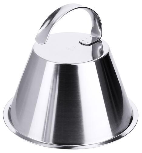 Klosz do burgerów, stal nierdzewna 18/10, szeroki uchwyt, ø200x110 mm, inox | CONTACTO, 6487/200