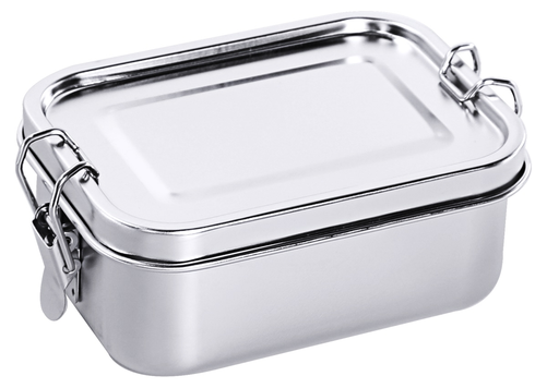 Lunchbox prostokątny WE*TURN®, stal nierdzewna 18/10, szczelna pokrywa zatrzaskowa, 145x105x60 mm, inox | CONTACTO, 4033/055
