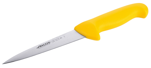 Nóż do filetowania HACCP, ostrze NITRUM®, ergonomiczny uchwyt, długość ostrza 150 mm, żółty | CONTACTO, 2173/152