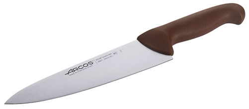Nóż szefa kuchni HACCP, ostrze NITRUM®, ergonomiczny uchwyt, długość ostrza 180 mm, brązowy | CONTACTO, 2170/184
