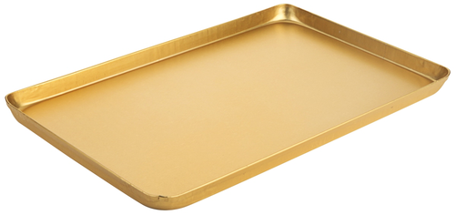 Taca ekspozycyjna piekarnicza, aluminium anodowane na złoto, zawijany rant, 400x250x20 mm, złota | CONTACTO, 4719/400