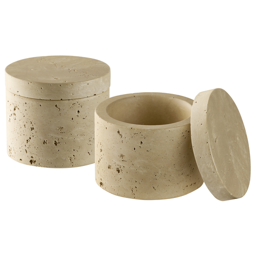 Betonowy pojemnik okrągły z pokrywką, 2 szt. | APS, Minera