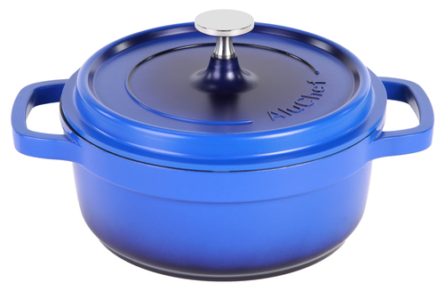 Brytfanna okrągła AluChef®, aluminium odlewane, indukcja, powłoka nieprzywierająca PTFE, ø200x80 mm, niebieska | CONTACTO, 6980/203
