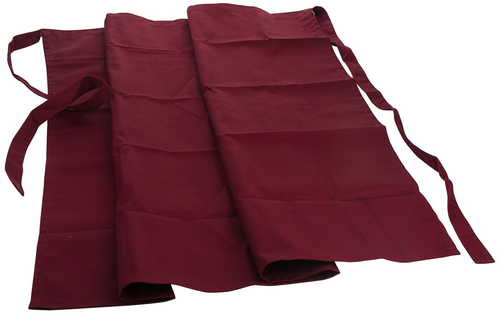 Fartuch bistro, bawełna/poliester 230 g/m², wiązania 70 cm, 800x900 mm, bordowy | CONTACTO, 6551/089