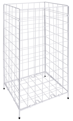 Kosz na śmieci składany, stal malowana proszkowo, na worki 120 l, stabilny, 360x300x750 mm, biały | CONTACTO, 1627/120