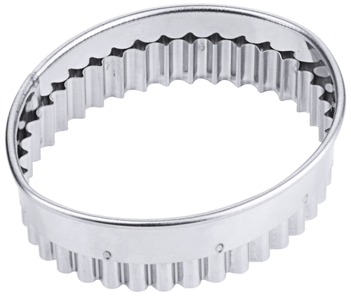Wykrawacz do ciastek owalny ząbkowany, stal nierdzewna 18/10, poręczny, 59x39x30 mm, inox | CONTACTO, 4045/059