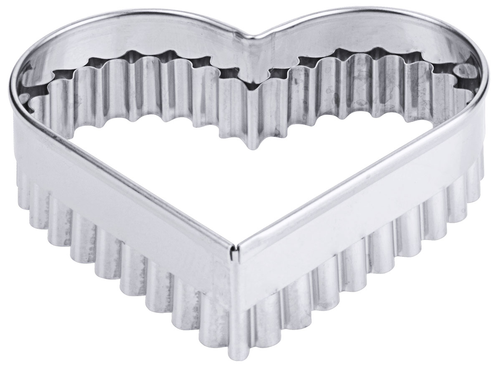 Wykrawacz do ciastek serce ząbkowany, stal nierdzewna 18/10, poręczny, ø30x30 mm, inox | CONTACTO, 4035/030