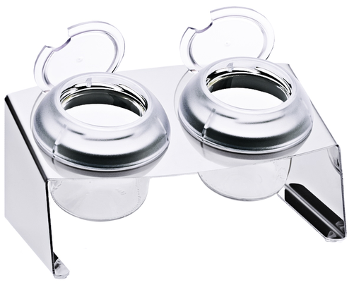 Zestaw słoiczków na dżem 2, stojak stal nierdzewna 18/10, słoiczki 0,35 l z pierścieniami, 250x140x83 mm, inox | CONTACTO, 3216/002