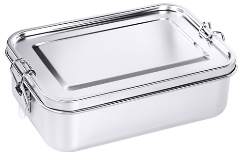 Lunchbox prostokątny WE*TURN®, stal nierdzewna 18/10, szczelna pokrywa z uszczelką silikonową, 205x145x70 mm, inox | CONTACTO, 4033/140