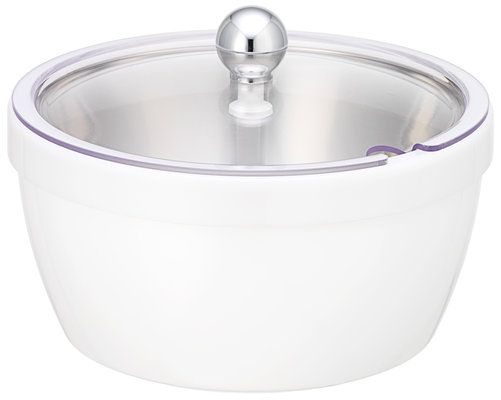 Miska termoizolacyjna z wkładem i wkładem chłodzącym, z pokrywą, stal nierdzewna 18/10 i ABS, ø228x158 mm, biała | CONTACTO, 2753/150