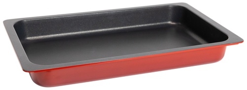 Patelnia GN 1/1 AluChef®, aluminium odlewane, indukcja, powłoka nieprzywierająca PTFE, 530x325x65 mm, czerwona | CONTACTO, 6985/539