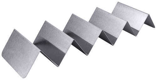Stojak na taco 4-miejscowy, stal nierdzewna 18/0, matowy, do serwowania, 350x100x50 mm, inox | CONTACTO, 5672/004
