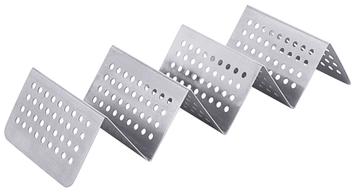 Stojak na taco perforowany 3-miejscowy, stal nierdzewna 18/0, matowy, do serwowania, 280x100x50 mm, inox | CONTACTO, 5673/003