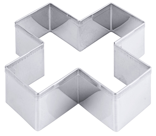 Wykrawacz do ciastek krzyż szwajcarski, stal nierdzewna 18/10, precyzyjny, 100x100x30 mm, inox | CONTACTO, 4030/100