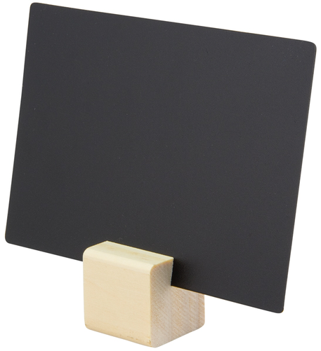Zestaw stojaków na tablice z białym markerem, 6 stojaków drewnianych 25x25 mm, 6 tablic dwustronnych A7 | CONTACTO, 1043/025