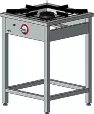 Kuchnia gazowa 1-palnikowa, 600x600x850 mm, 7 kW | EGAZ, TG-107.II