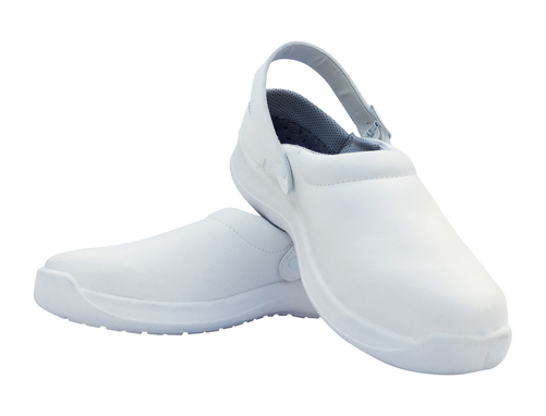 Obuwie ochronne z paskiem bez pięty, unisex, rozmiar 44, białe | KARLOWSKY, Kapstadt