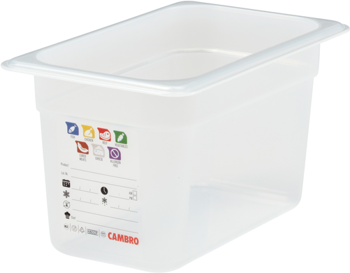 Pojemnik GN 1/4 150 mm z polipropylenu | CAMBRO, Safe Trak