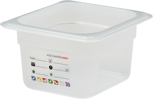 Pojemnik GN 1/6 100 mm z polipropylenu | CAMBRO, Safe Trak