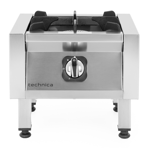 Taboret gazowy 9,0 kW, rozmiar M, 400x400x350 mm, z palnikiem jednokoronowym | TECHNICA, Silver Line