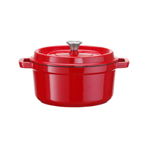 Garnek żeliwny emaliowany, 6 l, 280 mm, czerwony | FINE DINE, 626924