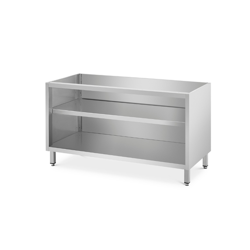 Stół przyścienny z rantem, z 1 półką, ze stali nierdzewnej, 1000x700x850(900) mm | RILLING, SG 0710U 0000