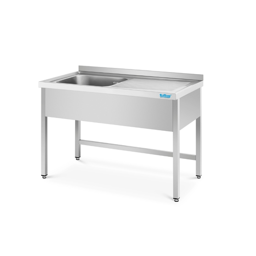 Stół ze zlewem 1-komorowym po prawej stronie, 1200x700x850(900) mm | RILLING, ST 0712C 1RTO