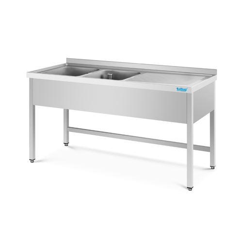Stół ze zlewem 2-komorowym po prawej stronie, 1500x600x850(900) mm | RILLING, ST 0615C 2RTO