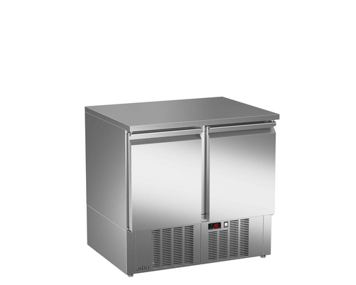 Stół chłodniczy sałatkowy, 2-drzwiowy, 155 l, 0,245 kW, ze stali nierdzewnej, 894x700x850 mm | ASBER, ETS-090 NS