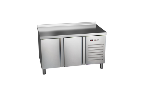 Stół mroźniczy, agregat z boku, 2-drzwiowy z drzwiami pełnymi, GN 1/1, 268 l, 0,37 kW, ze stali nierdzewnej, 1492x600x850 mm | ASBER, ETN-6-150-20 HC SB40