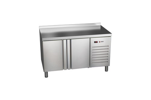 Stół mroźniczy, agregat z boku, 2-drzwiowy z drzwiami pełnymi, GN 1/1, 274 l, 0,37 kW, ze stali nierdzewnej, 1342x700x850 mm | ASBER, ETN-7-135-20 HC LR SB40