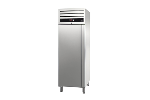 Szafa chłodnicza, 1-drzwiowa, lewy zawias, GN 2/1, 543 l, 0,182 kW, ze stali nierdzewnej, 653x837x2040 mm | ASBER, GCP-701 L