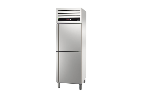 Szafa chłodnicza, 2-drzwiowa, prawy zawias, GN 2/1, 543 l, 0,182 kW, ze stali nierdzewnej, 653x837x2040 mm | ASBER, GCP-702 R
