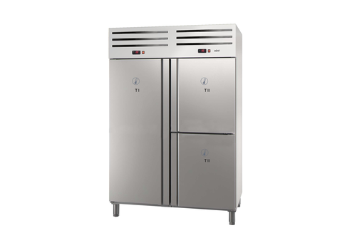 Szafa chłodnicza, 3-drzwiowa, GN 2/1, 1052 l, 0,506 kW, ze stali nierdzewnej, 1388x844x2008 mm | ASBER, ECP-1403/2 HC