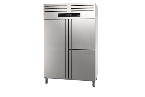 Szafa chłodnicza, 3-drzwiowa, GN 2/1, 1186 l, 0,205 kW, ze stali nierdzewnej, 1318x837x2040 mm | ASBER, GCP-1403