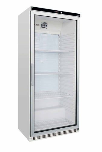 Szafa chłodnicza przeszklona, 600 l, 0,186 kW, ze stali nierdzewnej, 780x740x1865 mm | ASBER, WLP-650 GLASS