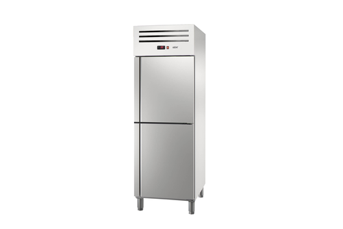 Szafa mroźnicza, 2-drzwiowa, prawy zawias, GN 2/1, 596 l, 0,378 kW, ze stali nierdzewnej, 693x844x2008 mm | ASBER, ECN-702 HC R
