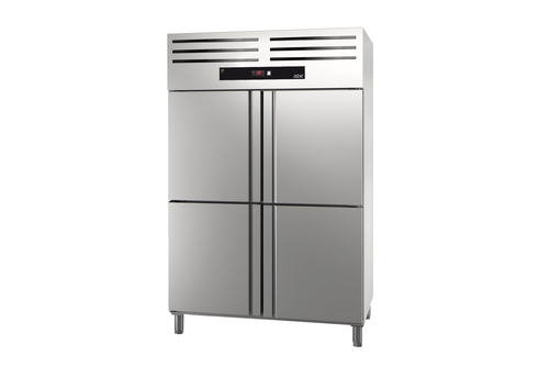 Szafa mroźnicza, 4-drzwiowa, GN 2/1, 1186 l, 0,642 kW, ze stali nierdzewnej, 1318x837x2040 mm | ASBER, GCN-1404