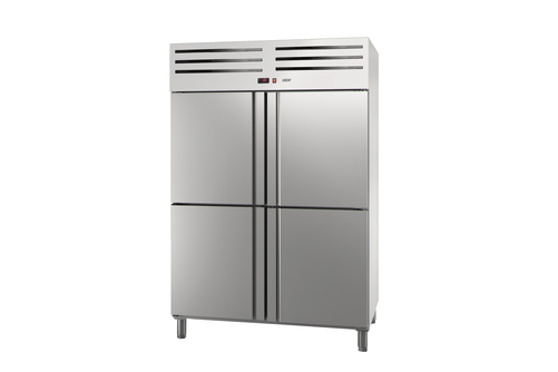 Szafa mroźnicza, 4-drzwiowa, GN 2/1, 1301 l, 0,642 kW, ze stali nierdzewnej, 1388x844x2008 mm | ASBER, ECN-1404 HC